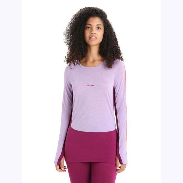 Icebreaker Women's 125 ZoneKnit Merino Long Sleeve Crewe Thermal Top Carousel 1