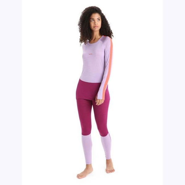 Icebreaker Women's 125 ZoneKnit Merino Long Sleeve Crewe Thermal Top Carousel 2
