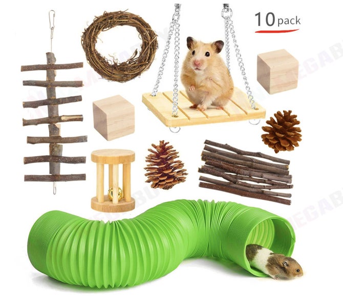 10pcs Hamster Toys Set Guinea Pig Carousel 2