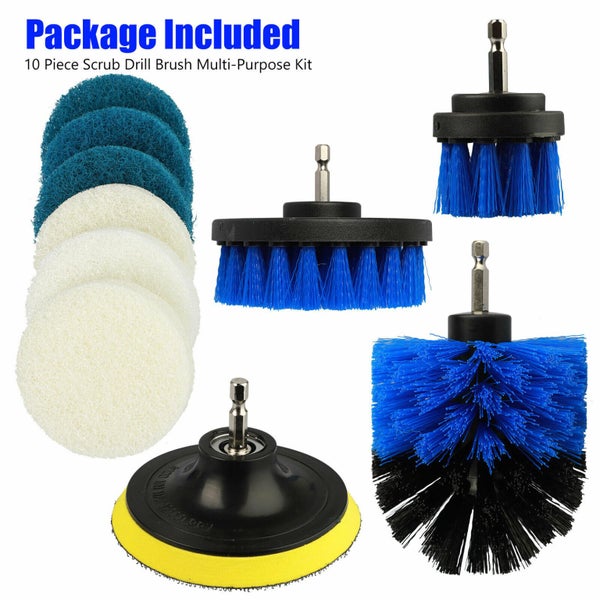Drill Brush Set Power Scrubber Attachment For Carpet Tile Grout Cleaning Kit Carousel 8