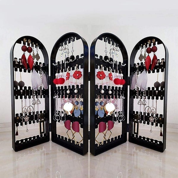 Earring Holder Folding Stand Ear Stud Display Screen Stand Jewelry Organizer Carousel 5