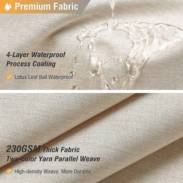 180 X 180 Cm - Beige/cream Fabric Shower Curtain, Textured Heavy Duty Polyester Carousel 2