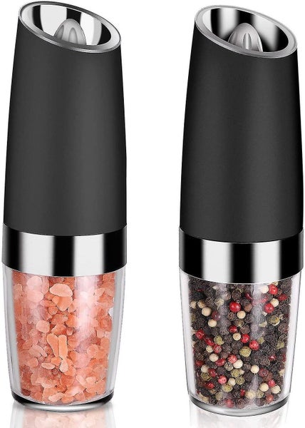 2 Pcs Gravity Electric Salt And Pepper Grinder Set, Battery Salt Pepper Mill Carousel 2