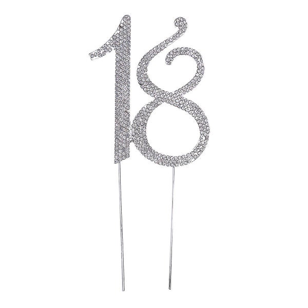 18 Cake Topper For 18th Birthday Party Or Anniversary Crystal Rhinestones Decora Carousel 1