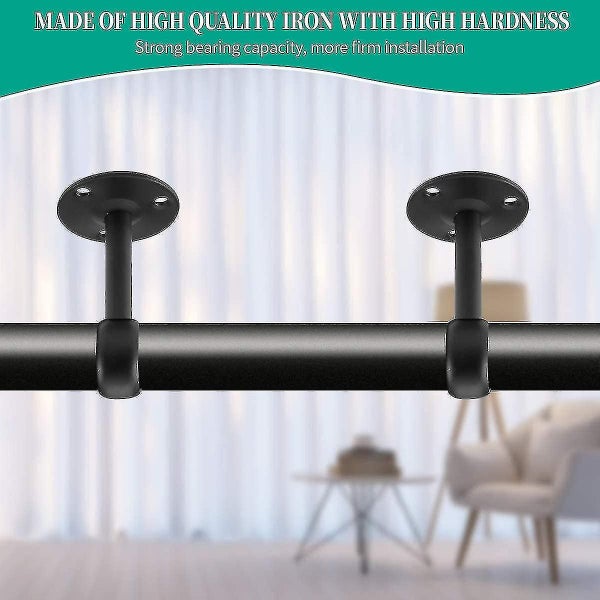 2pcs Holder For Curtain Rod, Ceiling Bracket, Black Carousel 3
