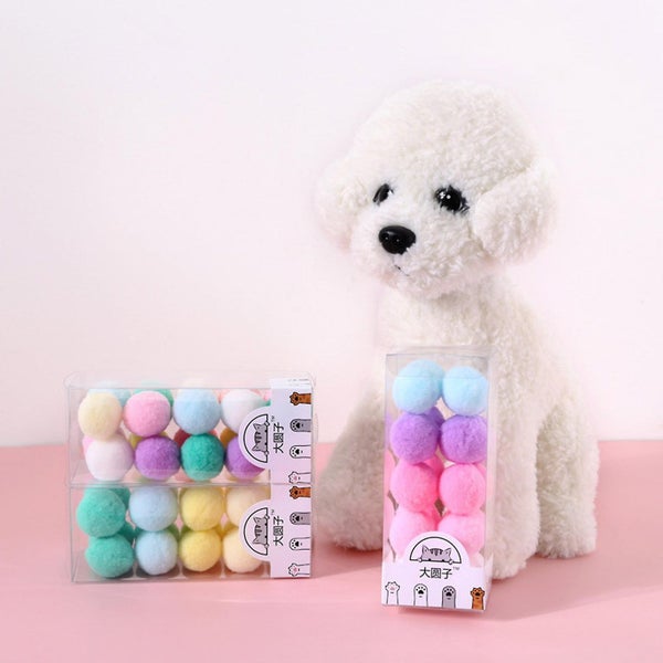 20x Cats Favorite For Chase Plush Ball Toy Pom Pom Balls Color Random 3cm Carousel 2