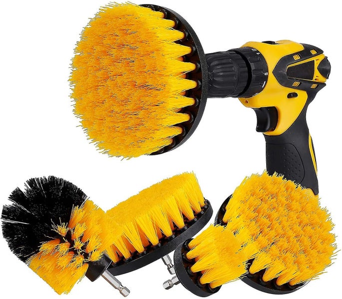 4-piece Cleaning Brush Set Brush For Car Drill Carpet Bathtub Kitchen Tile Toile Carousel 1