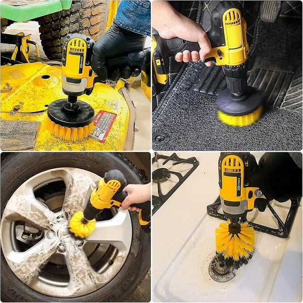 4-piece Cleaning Brush Set Brush For Car Drill Carpet Bathtub Kitchen Tile Toile Carousel 3
