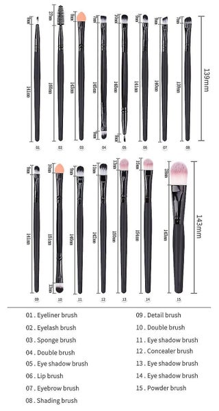 15-piece Makeup Brush Set Makeup Makeup Face Makeup Tools Carousel 2
