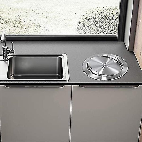 Built-in Type Built-in Stainless Steel Trash Can Flap Lid Swing Balance Flap Lid Carousel 2