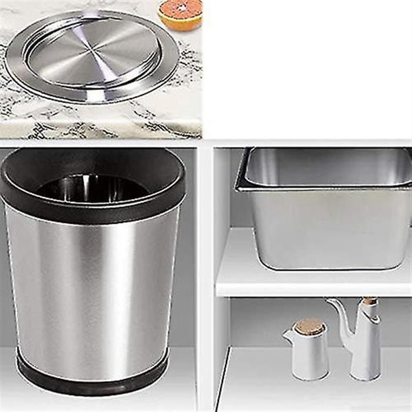 Built-in Type Built-in Stainless Steel Trash Can Flap Lid Swing Balance Flap Lid Carousel 5