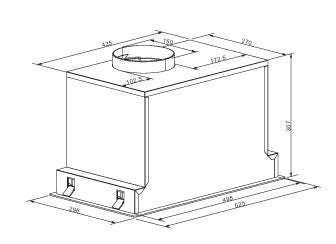 Parmco 520mm Integrated Turbo Pak Plus, Black Glass Carousel 4