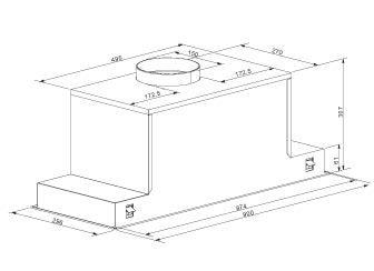 Parmco 900mm Integrated Turbo Pak Plus, Black Glass Carousel 4
