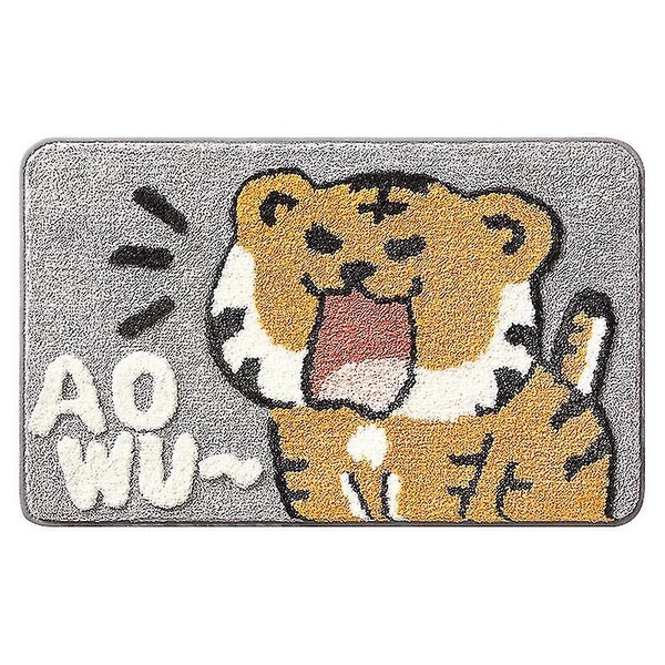 Cartoon Tiger Bathroom Mat 3d Animal Soft Flocking Carpet Non-slip Absorbent Bat Carousel 1
