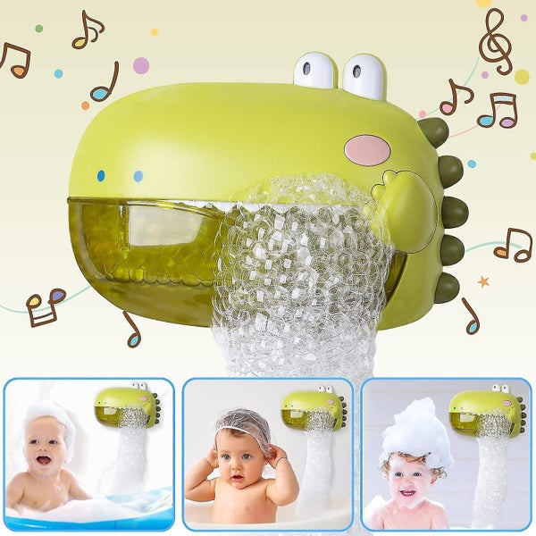 Bath Toys, Baby Bath Bubble Machine Toy, Automatic Dinosaur Bubble Machine Carousel 1