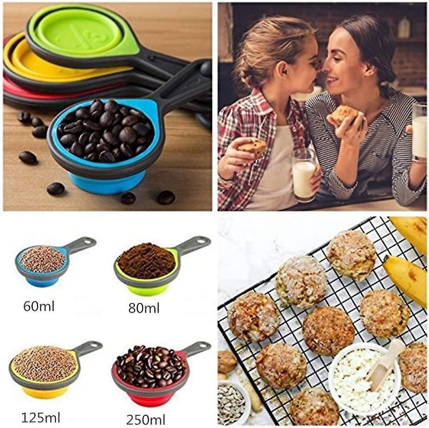 Collapsible Silicone Measuring Cups & Measuring Spoons - Set 8psc Silicone Mesur Carousel 5