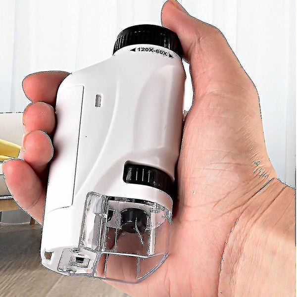 60-120x Educational Mini Pocket Handheld Microscope With Led Light Carousel 2