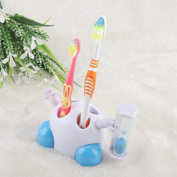 Children's Cartoon Animal Hourglass Timer 3 Minutes Toothbrush Holder (blue) Carousel 5