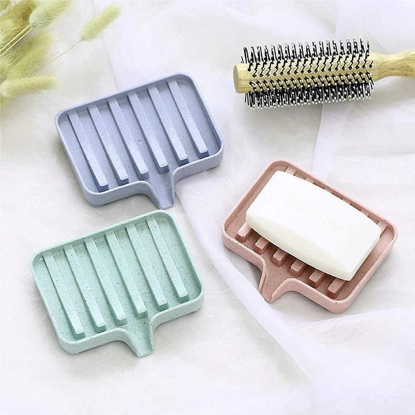 Bathroom Soap Dish Bath Foam Storage Box Drain Tray Holder Toilet Rack Cases Carousel 3