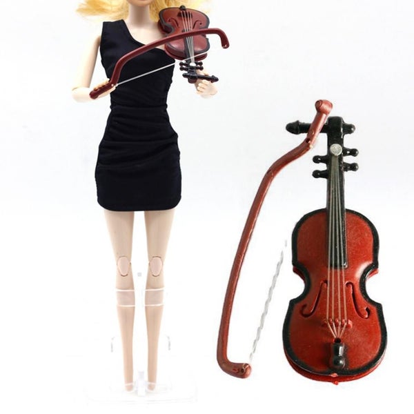 Violin Ornament Easy-cleaning Mini Dollhouse Violin 1/12 Scale Carousel 2