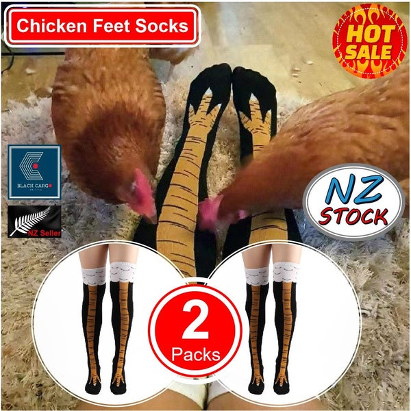 NEW new 2Pairs Novelty Party Costume Dress 3D Chicken Feet Sock *Clearance* Carousel 1