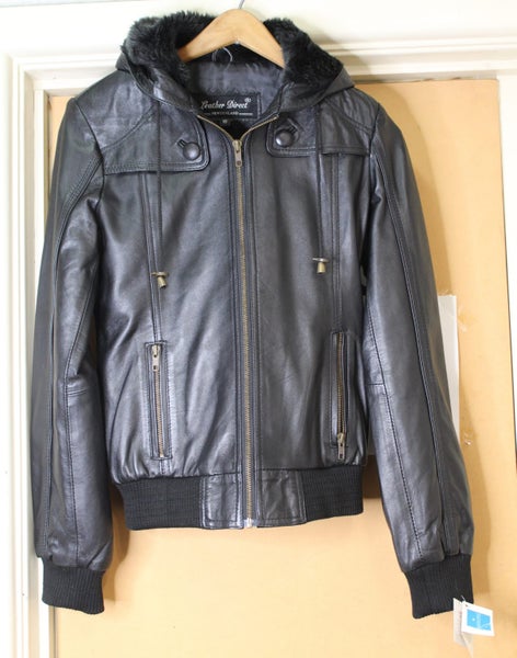 Women's Lambskin Hooded Leather Jacket Carousel 1