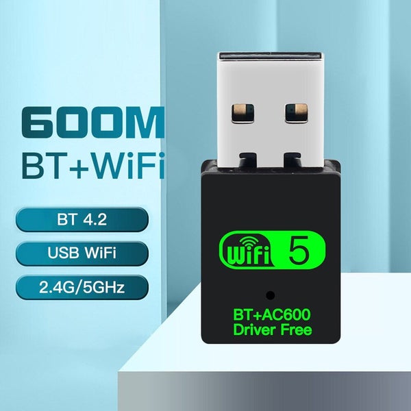 600Mbps USB WiFi Bluetooth Adapter 2in1 Dongle Dual Band 2.4G 5GHz Carousel 1