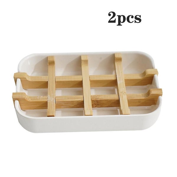 Bamboo Soap Dish Drain Holder Shower Hand Wash Storage Tray Bathroom Sink Rack Carousel 1