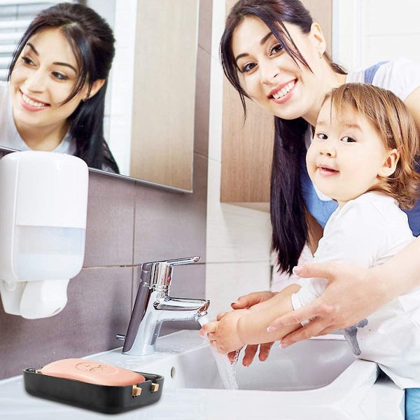 Bamboo Soap Dish Drain Holder Shower Hand Wash Storage Tray Bathroom Sink Rack Carousel 5