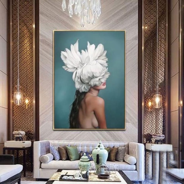 Feather Girl Canvas Art Print Carousel 2