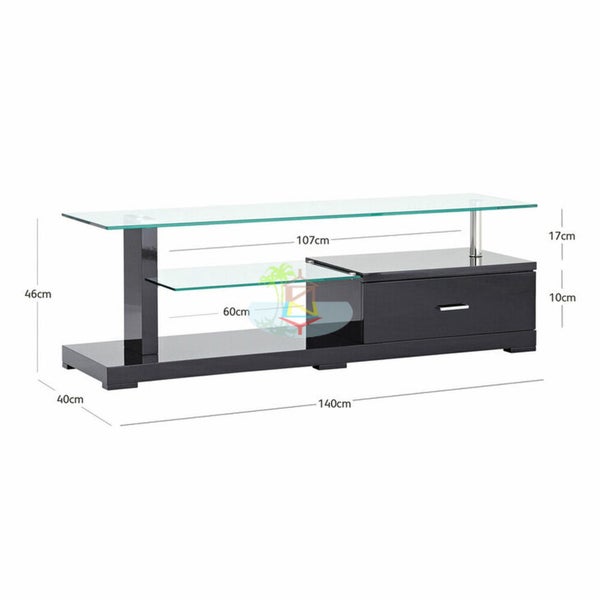 Clare# Glass Top High Gloss TV Unit | White color Carousel 5