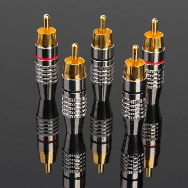 10pcs 5 Pair Male RCA Soldering Plug Connector Audio Plug DIY RCA Carousel 1