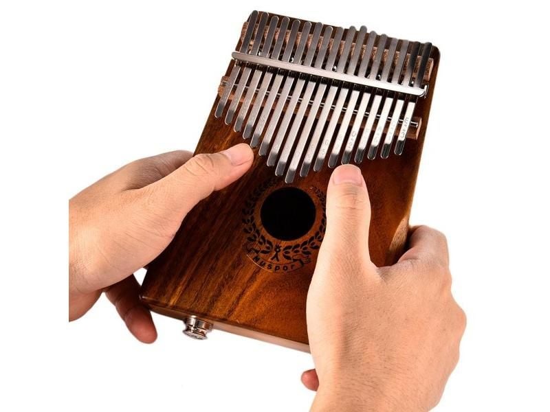 17 Keys EQ Kalimba Acacia Thumb Piano Link Speaker Electric Pickup Bag Cable Carousel 1