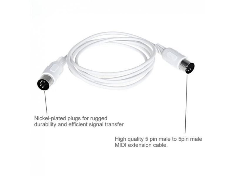 1.5m 4.9ft 3m 9.8ft Universal MIDI Extension Cable 5pin To 5pin For Piano Carousel 1