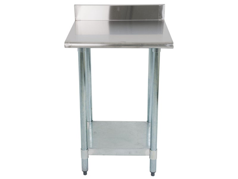 0.6m Square Stainless Steel Worktop Bench with Splashback & Lower Shelf Carousel 2