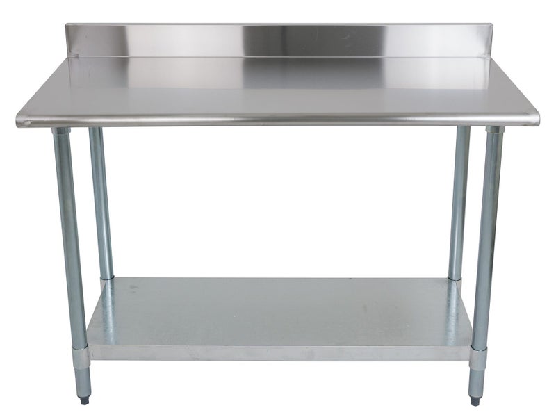 1.3m Stainless Steel Worktop Bench with Splashback & Lower Shelf Carousel 2
