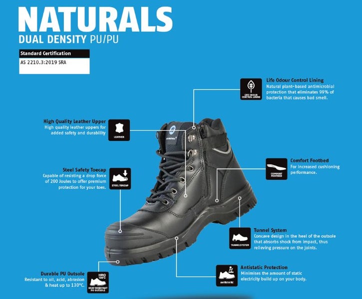 Bata - Safety Shoes - Atlas Zip Naturals Black (Size 11) Carousel 8