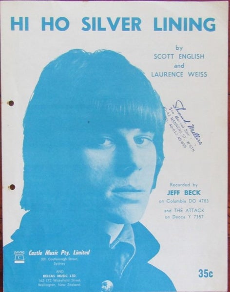 Jeff Beck Hi Ho Silver Lining Very rare sheet music Carousel 1