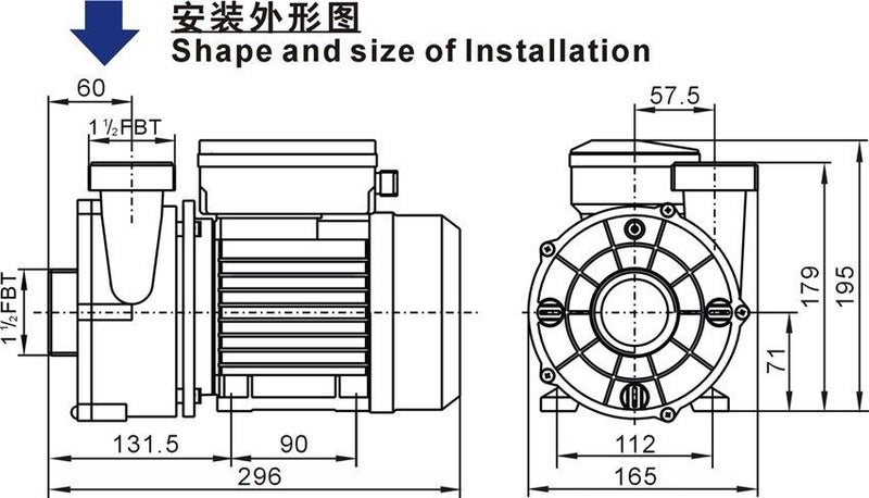0.35HP Spa Pool Circulation Pump- - WTC50M- SMALL AND QUIET PUMP Carousel 2