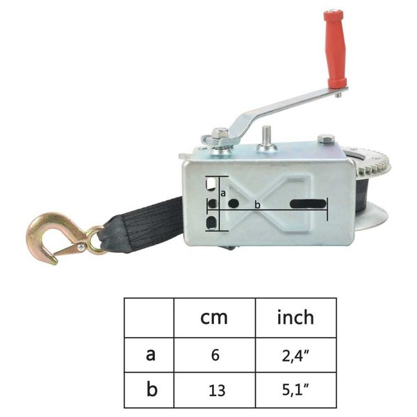 vidaXL Hand Winch with Strap 1587 kg Carousel 7