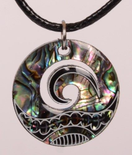 Pendant - Paua Fancy Koru Carousel 1