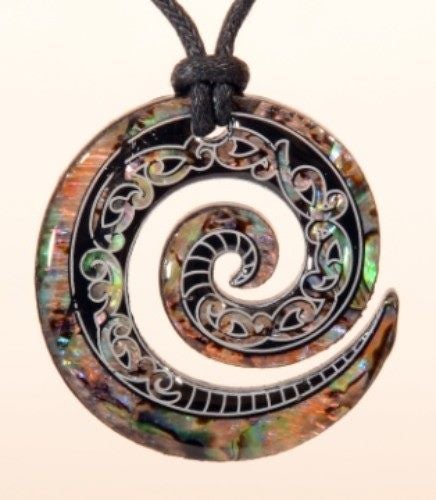 Pendant - Paua Fancy Koru Carousel 1