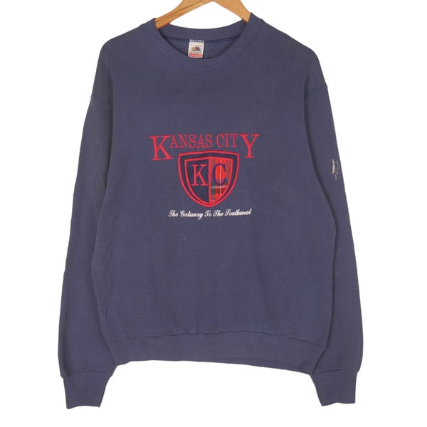 Vintage 1990s Kansas City USA Embroidered Sweatshirt Large Carousel 1