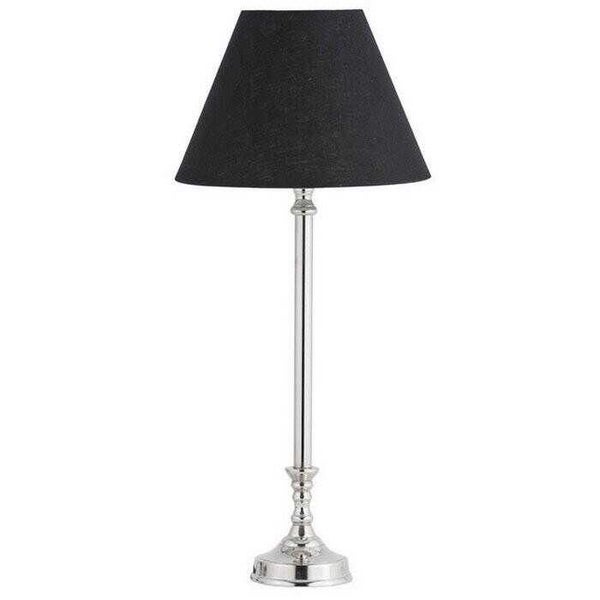 Antique Brass Table Lamp, Black Linen Carousel 1