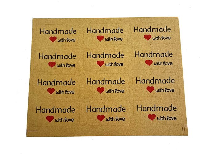 Labels / Stickers "Hand Made with Love " rectangle- x 120 Carousel 1