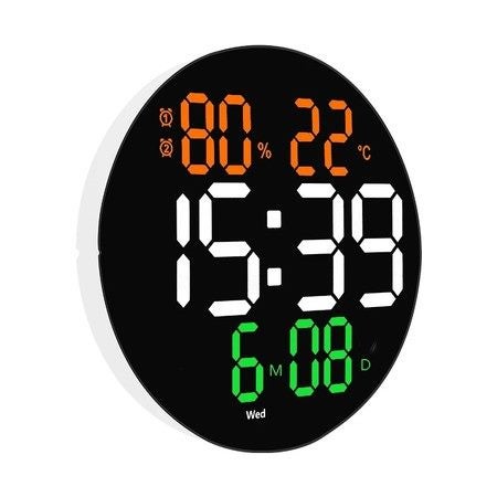 Office 10 Inch Big Digital LED Round Large Screen Silent Wall Clock Carousel 2