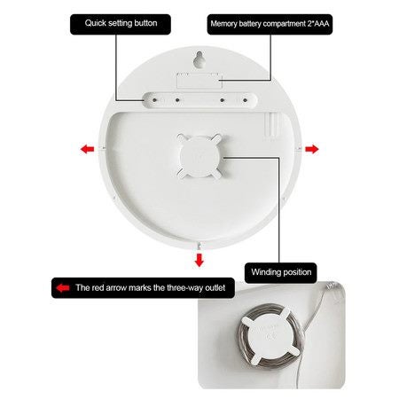 Office 10 Inch Big Digital LED Round Large Screen Silent Wall Clock Carousel 4