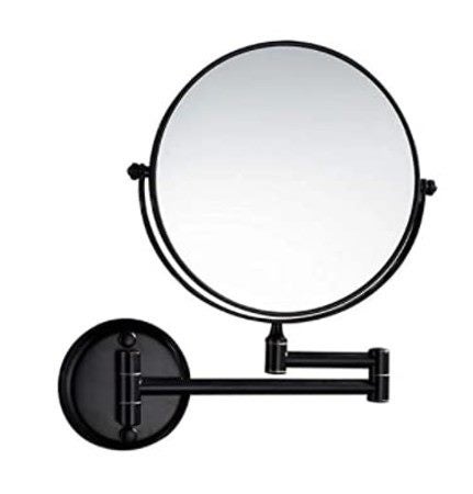Wall Mounted 5X Magnifying Shaving Round Makeup Mirror (Black 20CM ) Carousel 1