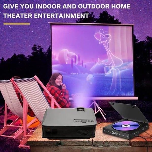 Portable CD Player with HDMI and AV Output Ports, Multifunctional DVD Player Carousel 1