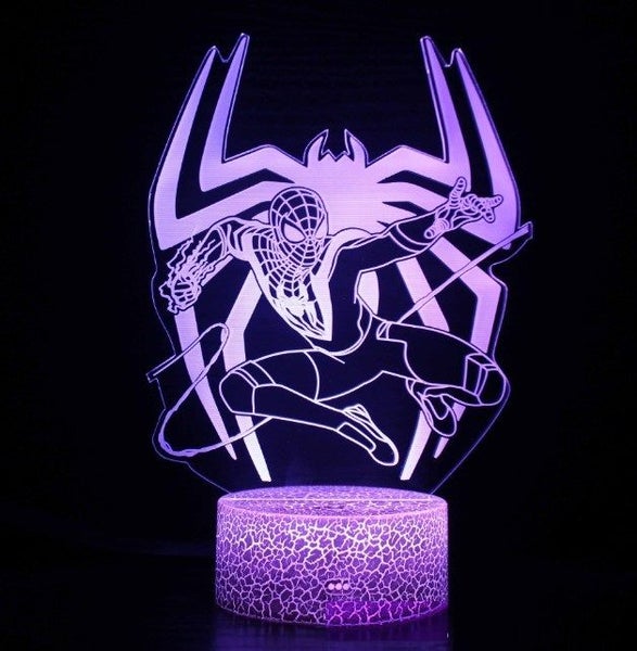 Spiderman 3D Night Lamp LED Light, Power By USB, 7 Changeable color Carousel 1